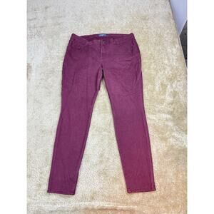 Old Navy Rockstar Mid-Rise Skinny Burgundy Denim Jeans Size 16 Stretch 989